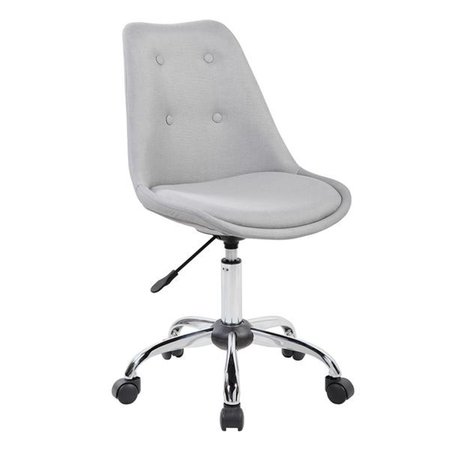 BACK2BASICS Armless Task Chair with Buttons, Gray - 33.5-38.75 x 20 x 21.25 in. BA2647829